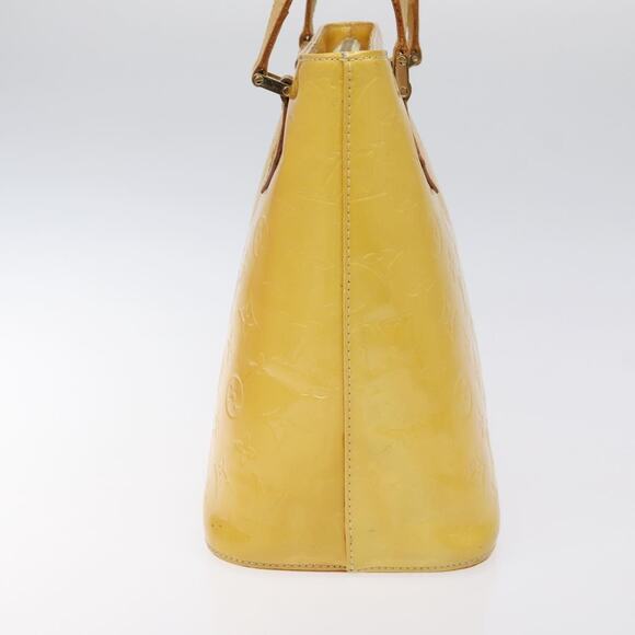 LOUIS VUITTON Monogram Vernis Houston Hand Bag Lime Yellow M91055 - Picture 4 of 13